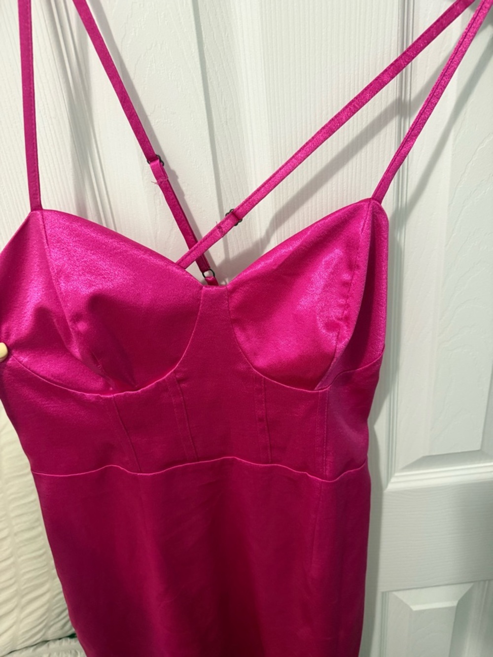 wild fable Vibrant Hot Pink Strapless Satin Slip Dress
